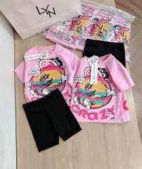 SET ÁO CRAZY QUẦN LEGGING CHO BÉ GÁI