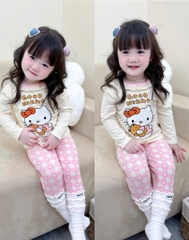 SET 2 BỘ DÀI MÈO HELLO KITTY TONE BE BÉ GÁI SẴN (SALE 99k)
