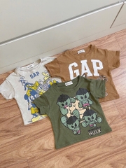 SET 3 ÁO GAP TONE MÀU XÁM RÊU NÂU BÉ TRAI SẴN( xả 69k)