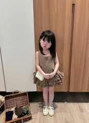 VÁY 3 TẦNG SÁT NÁCH NÂU TÂY BÉ GÁI