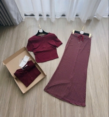 SET ZIP KẺ ĐỎ CV DÁNG DÀI NỮ