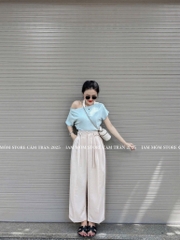 QUẦN SUÔNG VẢI 2 MÀU BUỘC DÂY NỮ