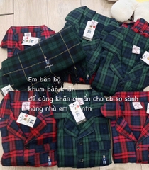 SET KẺ GẤU WHOU VIỀN TÚI NAM NỮ THU ĐÔNG SẴN (SALE 159k)