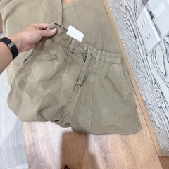 QUẦN JEAN NỮ SUÔNG NÂU GÂN NỔI