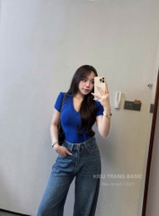 SET 3 ÁO CỔ TIM ĐEN XANH TRẮNG NỮ SẴN