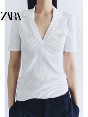 ÁO LEN TĂM POLO CỔ V Z.RAA NỮ THU ĐÔNG (XẢ 79k)