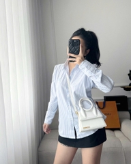 ÁO SƠ MI NỮ DÀI TAY THÊU NGỰA 3 MÀU SẴN (TRẮNG SALE 87k)