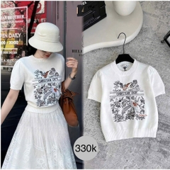 ÁO LEN DIOR HOA LÁ NỮ