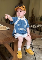 SET POLO PHỐI XANH TRẮNG BÉ TRAI SẴN( xả 57k )