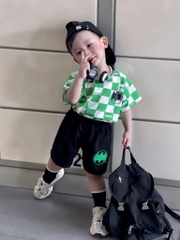 SET 2 BỘ BÉ TRAI KẺ CARO KHỦNG LONG SẴN