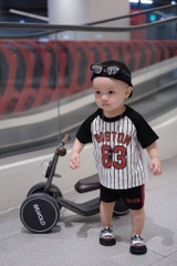 SET BỘ COTTON ĐEN PHỐI SỌC BOSTON 83 CHO BÉ TRAI