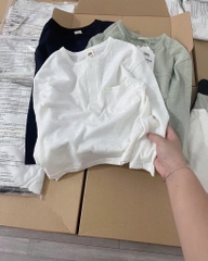 SET 2 ÁO XƯỚC CỔ TRỤ TÚI TRƯỚC DÀI TAY BÉ TRAI