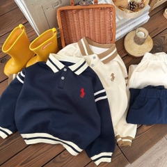 BỘ DÀI NỈ HAI DA POLO THÊU NGỰA 2 MÀU BÉ TRAI