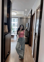 ÁO PHÔNG HỒNG QUẦN JEAN NỮ SUÔNG