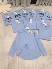 ÁO SƠ MI Z.ARA XANH ĐÍNH ĐÁ BASIC