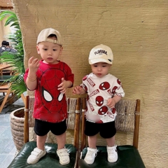 SET 2 ÁO 1 QUẦN NGƯỜI NHỆN BÉ TRAI SẴN (xả 79k)