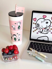 ĐỒ GIA DỤNG - LY GIỮ NHIỆT STARB MÀU HỒNG TÍM SNOOPY
