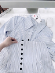 VÁY KẺ LI DỌC DÁNG DÀI NỮ