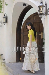 SET ÁO VÀNG CHÂN VÁY DÀI HOA NỮ