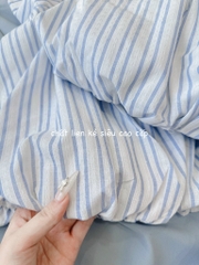 SET BỘ NỮ ÁO KẺ LI-EN BỒNG 2 LỚP CHẠY CHUN SẴN