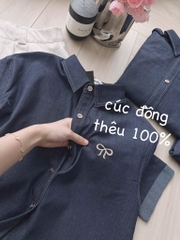 SET ÁO DENIM PHỐI SHORT TRẮNG NỮ