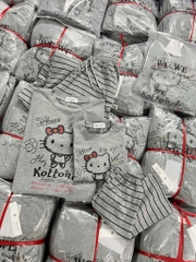 SET BỘ DÀI HELO KITY MÀU XÁM MẸ VÀ BÉ THU ĐÔNG