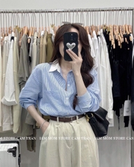 SƠ MI GU CỔ TẦU TAY VẠT ĐỆM VAI - xả 59k