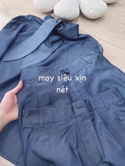 SET BÒ NỮ CỔ CAO NƠ VẠT QUẦN SUÔNG THU ĐÔNG SẴN (SALE 135k)