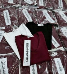 SET 3 ÁO ZIP CỔ TIM ĐEN TRẮNG ĐỎ NỮ