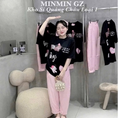 SET BỘ HOẠ TIẾT CHÓ QUẦN KẺ HỒNG NỮ SẴN (xả 79k)