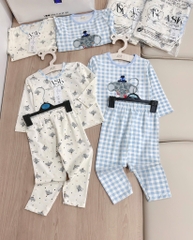 SET 2 BỘ DÀI CARO XANH VOI BÉ TRAI SẴN