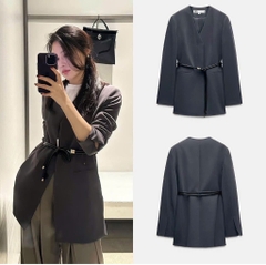 ÁO VEST NỮ ZARA KÈM ĐAI THU ĐÔNG SẴN