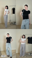 SET 2 ÁO ZIP VIỀN TRẮNG ĐEN NỮ SẴN