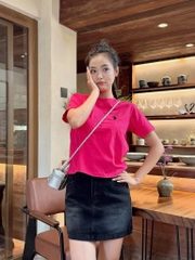 ÁO ZIP CỘC HỒNG THÊU NGỰA NỮ SẴN