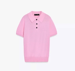 ÁO LEN POLO HỒNG CỘC TAY NỮ