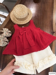 SET ÁO SÁT NÁCH ĐỎ QUẦN SUÔNG BÈO BÉ GÁI