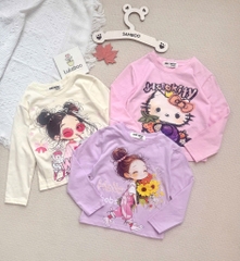 SET 3 ÁO DÀI TAY HELLO KITY TONE HỒNG TÍM BÉ GÁI