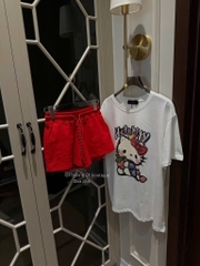 SET ÁO PHÔNG KITTY QUẦN ĐỎ NỮ