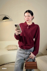 ÁO LEN DÀI TAY CỔ POLO 2 CÚC NỮ
