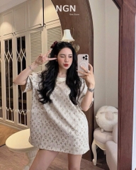 ÁO THUN L.V CỔ TRÒN TAY NGẮN SIÊU SANG NỮ SẴN (XẢ 75k)