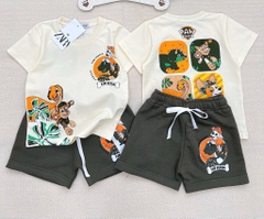 SÉT CHÓ CỨU HỘ KHỦNG LONG Z.R MIX QUẦN SHORT RÊU BÉ TRAI(XẢ 40k)