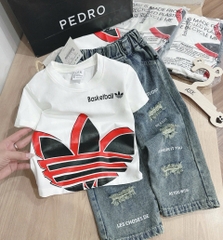 SET QUẦN JEAN BASKETBALL RÁCH BÉ TRAI