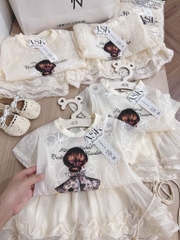 SET ÁO REN MIX CHÂN VÁY BÈO BÉ GÁI