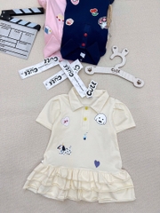 VÁY POLO CỔ BẺ 3 TẦNG HÀN QUỐC CHO BÉ GÁI