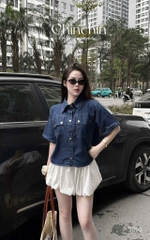 ÁO BÒ DÁNG CROP NỮ SẴN