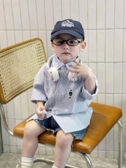 ÁO SƠ MI KẺ XANH COVER ROY BÉ TRAI SẴN(Xả 55k))