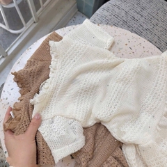 VÁY REN MỀM CỔ BÈO 2 MÀU BÉ GÁI