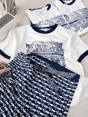 SET CỘC DIOR ÁO THUN MIX SHORT HOẠ TIẾT NỮ