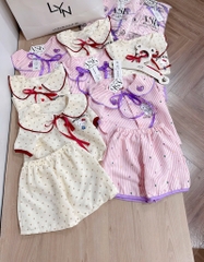 SET 2 BỘ BÈO BÈO CHẤM BI TÍM BE BÉ GÁI