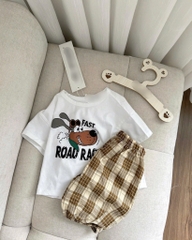 SET ÁO COTTON QUẦN ĐŨI FAST ROAD RACE CHO BÉ